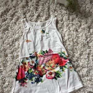 Vibrant Floral Women's Tank Top - White with Multicolor Print